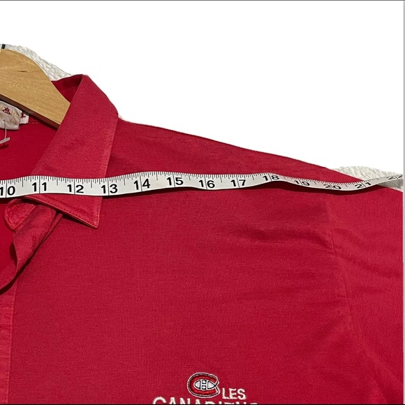Les Canadiens De Montreal Red Polo Short Sleeve T-Shirt Vintage XL NHL CH - Picture 3 of 8